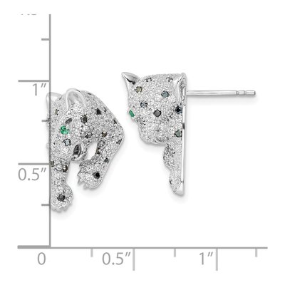Sterling Silver CZ Cheetah Dangle Earrings – view 5