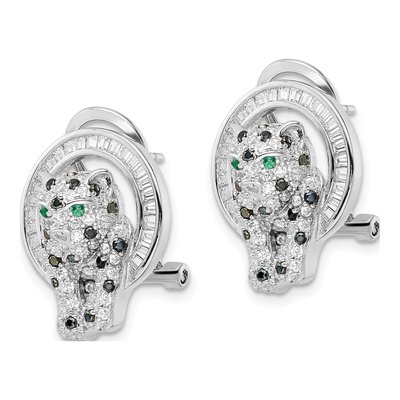 Sterling Silver CZ Circle Dangle Earrings – view 3