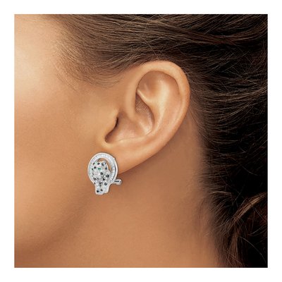 Sterling Silver CZ Circle Dangle Earrings – view 4
