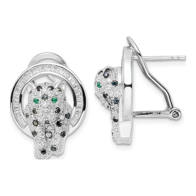 Sterling Silver CZ Circle Dangle Earrings