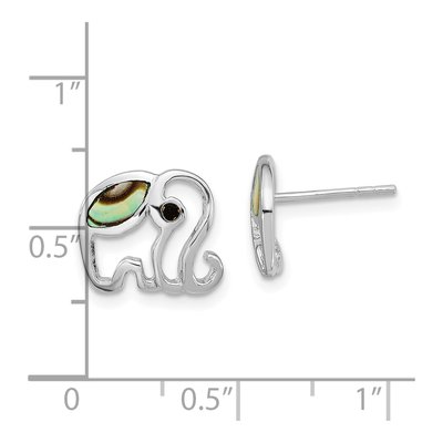 Sterling Silver Abalone Elephant Stud Earrings – view 5