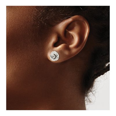 Sterling Silver Button Stud Earrings – view 4