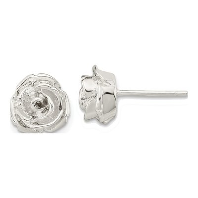 Sterling Silver Button Stud Earrings