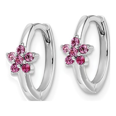 Sterling Silver 12mm CZ Huggie Hoop Earrings – view 3