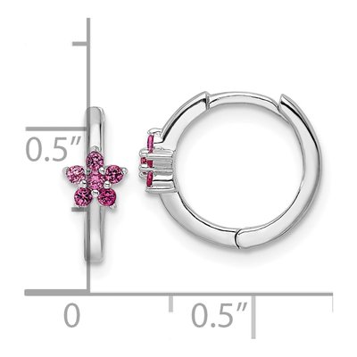 Sterling Silver 12mm CZ Huggie Hoop Earrings – view 5
