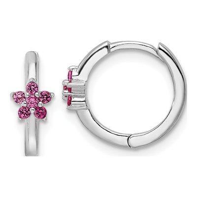 Sterling Silver 12mm CZ Huggie Hoop Earrings