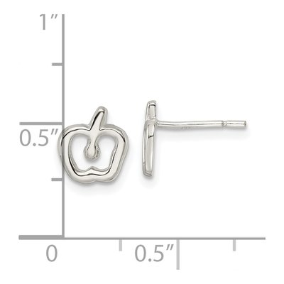 Sterling Silver Apple Stud Earrings – view 5