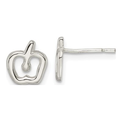 Sterling Silver Apple Stud Earrings