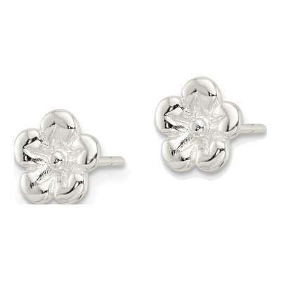 Sterling Silver Flower Stud Earrings – view 3