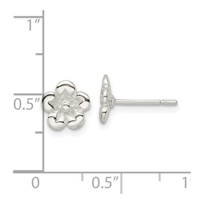 Sterling Silver Flower Stud Earrings – view 5
