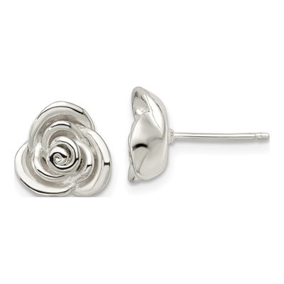 Sterling Silver Button Stud Earrings