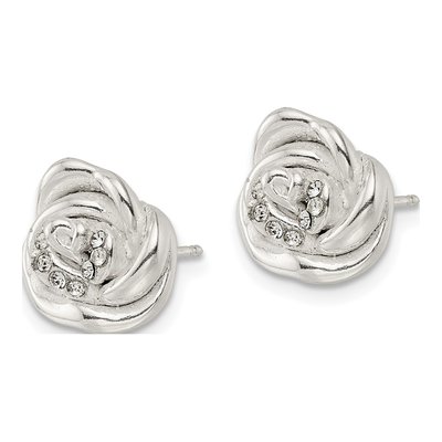 Sterling Silver Crystal Stud Earrings – view 3