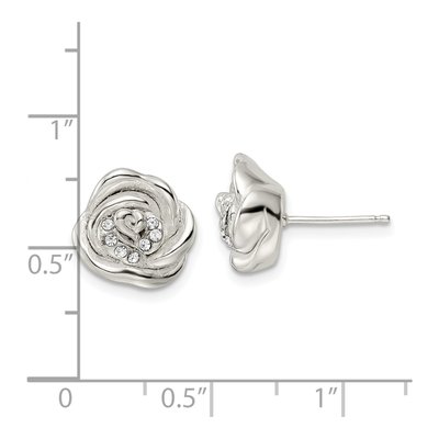 Sterling Silver Crystal Stud Earrings – view 5