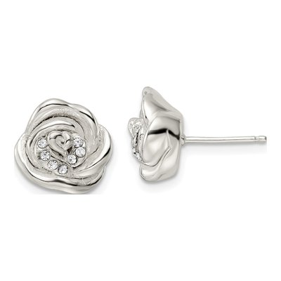 Sterling Silver Crystal Stud Earrings