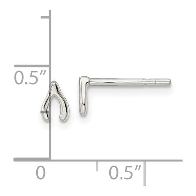 Sterling Silver Wish Bone Stud Earrings – view 5