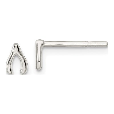 Sterling Silver Wish Bone Stud Earrings