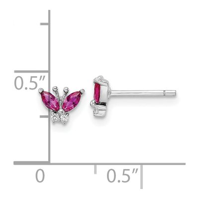 Sterling Silver CZ Butterfly Stud Earrings – view 5