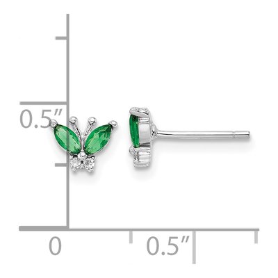 Sterling Silver CZ Butterfly Stud Earrings – view 5