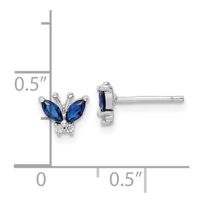 Sterling Silver CZ Butterfly Stud Earrings – view 5