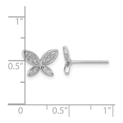 Sterling Silver CZ Butterfly Stud Earrings – view 5