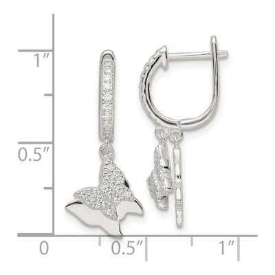 Sterling Silver CZ Butterfly Dangle Earrings – view 5
