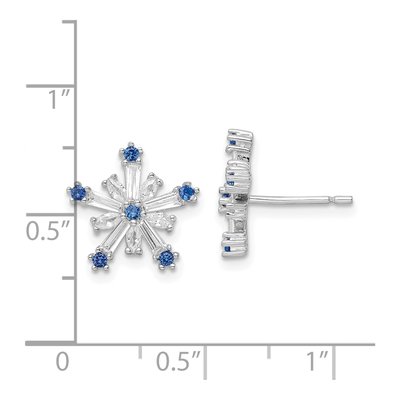 Sterling Silver CZ Snowflake Stud Earrings – view 5