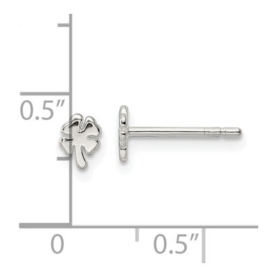 Sterling Silver Leaf Clover Stud Earrings – view 5
