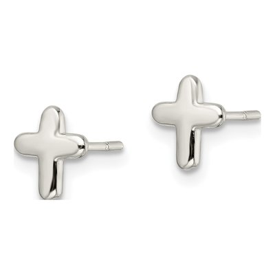 Sterling Silver Latin Cross Stud Earrings – view 3