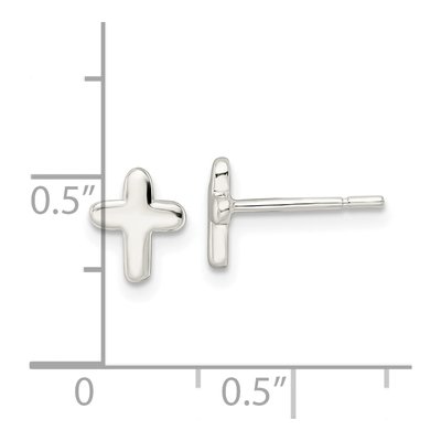 Sterling Silver Latin Cross Stud Earrings – view 5