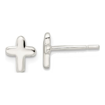 Sterling Silver Latin Cross Stud Earrings