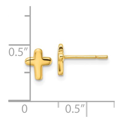 Gold-Plated Sterling Silver Cross Stud Earrings – view 5