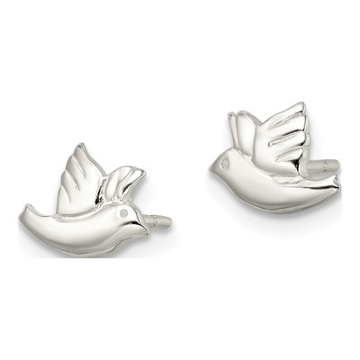 Sterling Silver Dove Stud Earrings – view 3