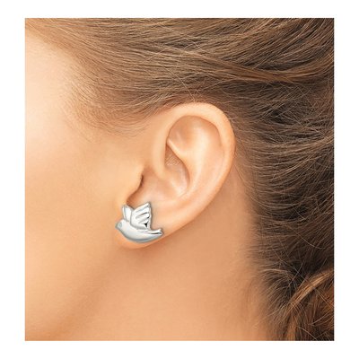 Sterling Silver Dove Stud Earrings – view 4