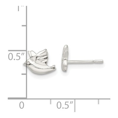 Sterling Silver Dove Stud Earrings – view 5
