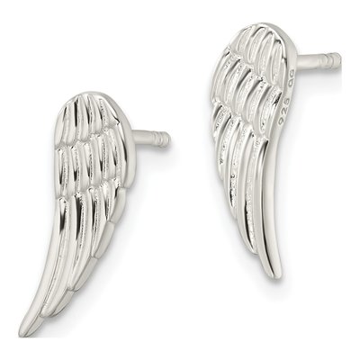 Sterling Silver Wing Stud Earrings – view 3