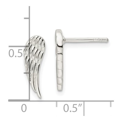 Sterling Silver Wing Stud Earrings – view 5