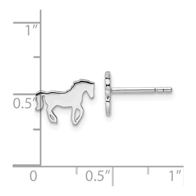 Sterling Silver Girls' Horse Stud Earrings – view 5