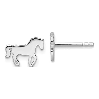 Sterling Silver Girls' Horse Stud Earrings
