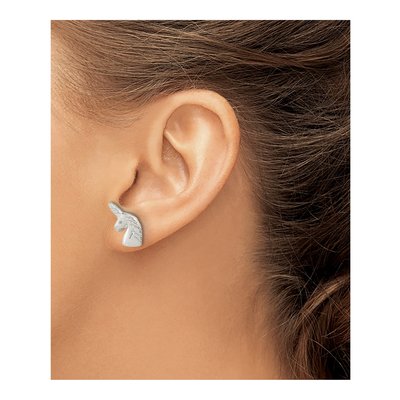Sterling Silver Girls' Unicorn Head Stud Earrings – view 4
