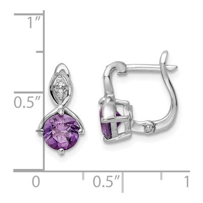 Sterling Silver Amethyst & White Topaz Dangle Earrings – view 5