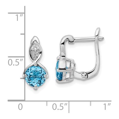 Sterling Silver Swiss Blue Topaz & White Topaz BT Dangle Earrings – view 5