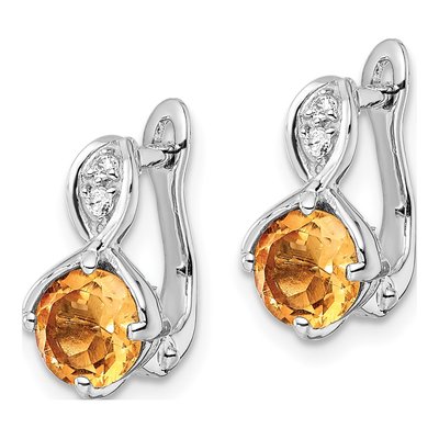 Sterling Silver Citrine & White Topaz Dangle Earrings – view 3