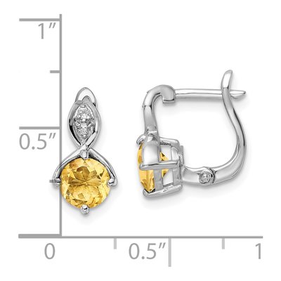 Sterling Silver Citrine & White Topaz Dangle Earrings – view 5