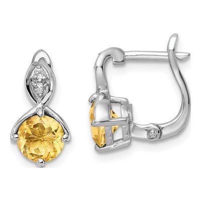 Sterling Silver Citrine & White Topaz Dangle Earrings