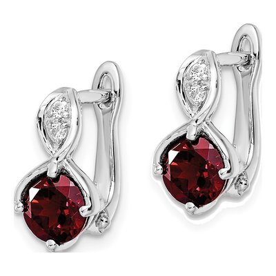 Sterling Silver Garnet & White Topaz Dangle Earrings – view 3