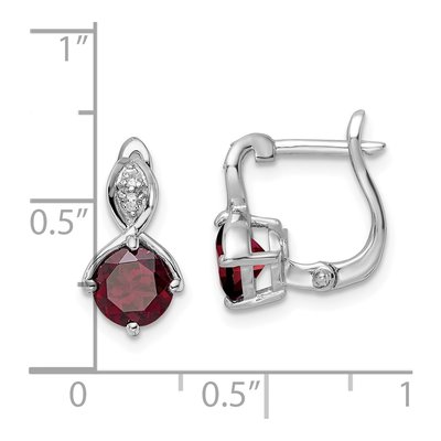 Sterling Silver Garnet & White Topaz Dangle Earrings – view 5