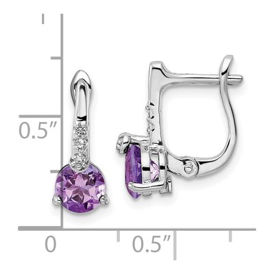 Sterling Silver Amethyst & White Topaz Circle Dangle Earrings – view 5