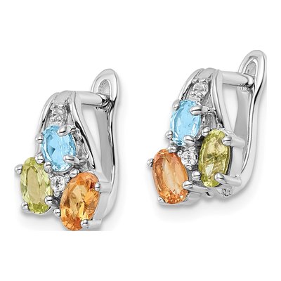 Sterling Silver Citrine & Swiss Blue Topaz 1.50T.W Pe Ci Lsbt Wt Dangle Earrings – view 3