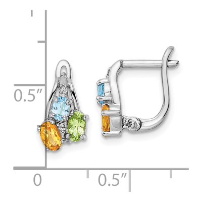 Sterling Silver Citrine & Swiss Blue Topaz 1.50T.W Pe Ci Lsbt Wt Dangle Earrings – view 5