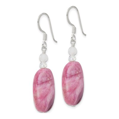 Sterling Silver Agate & Crystal Dangle Earrings – view 3